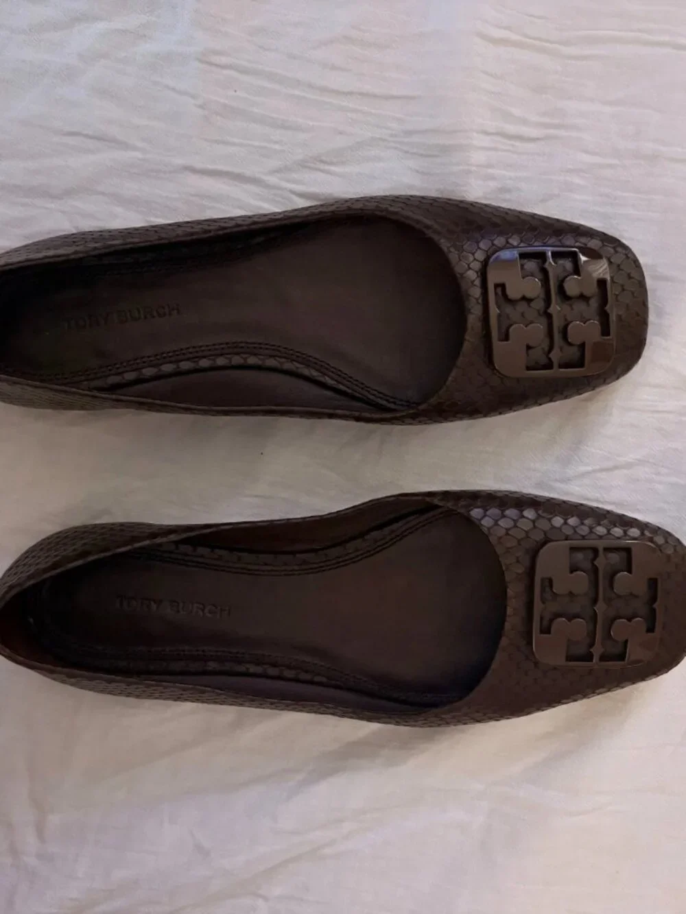 Tory Burch Georgia Snakeskin Ballet Flats